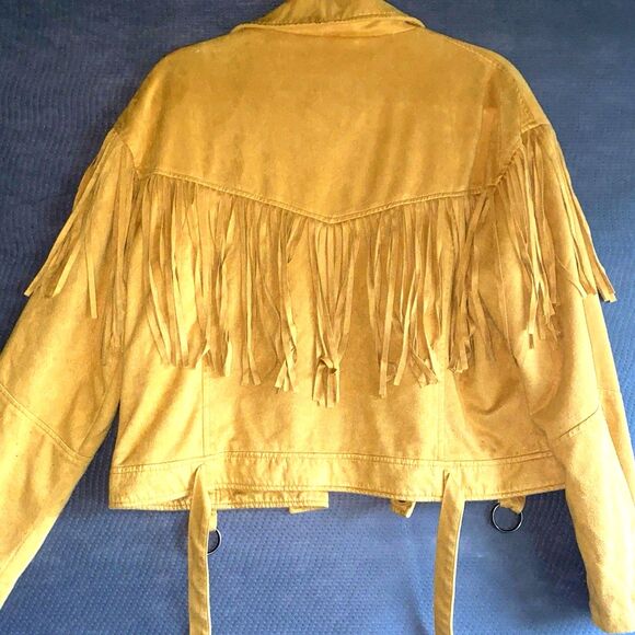 Fornia Women’s Beige Suede Fringe Jacket 2XL - Picture 9 of 11